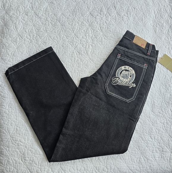 Exco Boys Vintage Y2K Embroidered Bulldog Jeans - Picture 4 of 16
